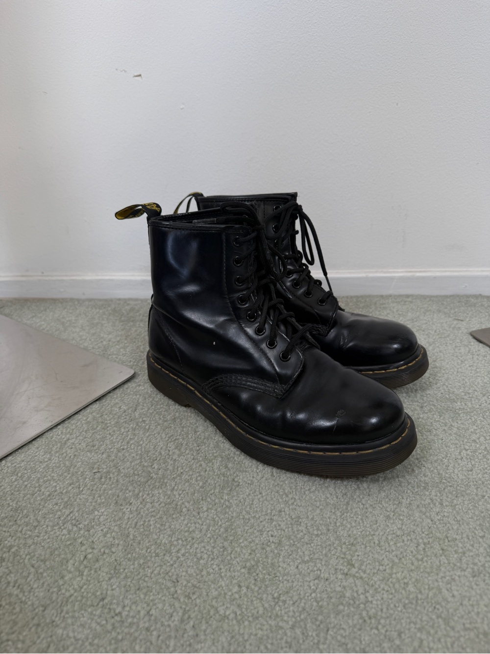 Dr. Martens Women's Black Leather Lace-Up Combat Boots